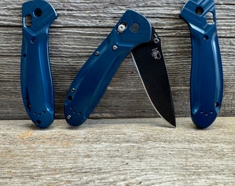 Midnight Lagoon Blue Anodized Smooth Billet Aluminum Tritilian design scales Full Size Griptilian custom Knife Handle, knife scales, EDC