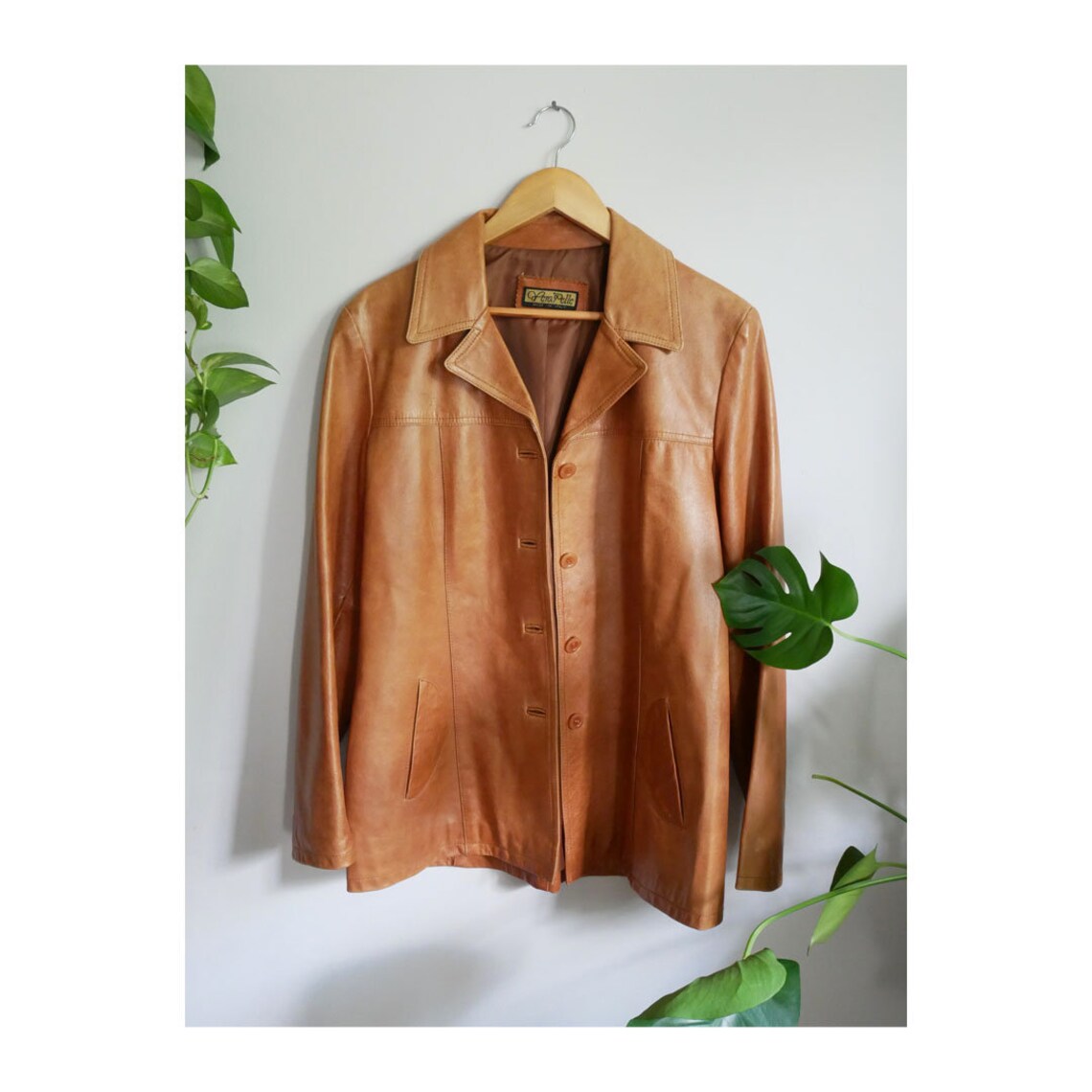 70's Vintage Italian Leather Blazer/Jacket Size M image 0