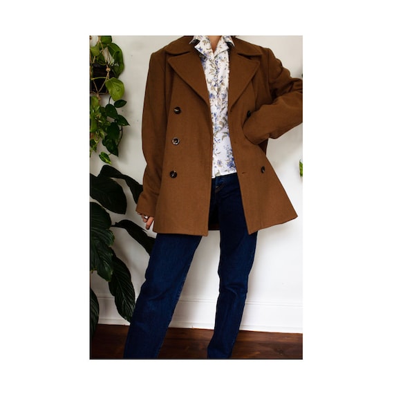 Utility style short double breasted overcoat - Siz