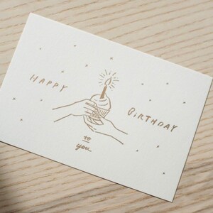 Geburtstag Cupcake Postkarte / Illustration / Beste Geburtstagsgrußkarten für Freunde und Familie
