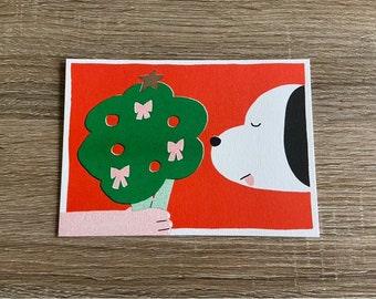 Best Christmas time postcard / Riso postcard / Christmas card for family or friends