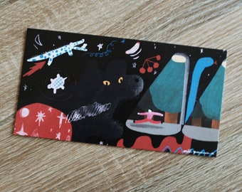 Dog in the space postcard