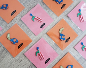 Vase Iron on Patches / 2 Options / Blue & pink vases