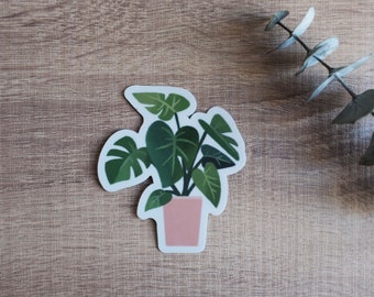Plant Lady Sticker: Potted Plant Decal for Laptop, Water Bottle