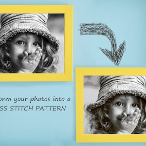 Custom Cross Stitch Patterns from your Own Photos, custom photo cross stitch, modern cross stitch pattern  | PDF Download