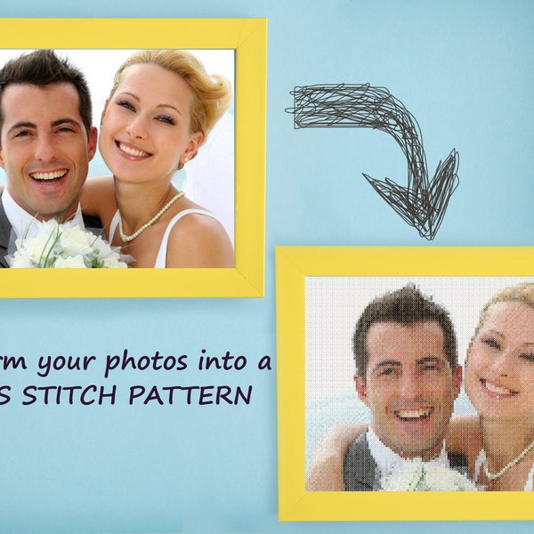 Custom Cross Stitch Patterns from your Own Photos | Wedding | PDF Download