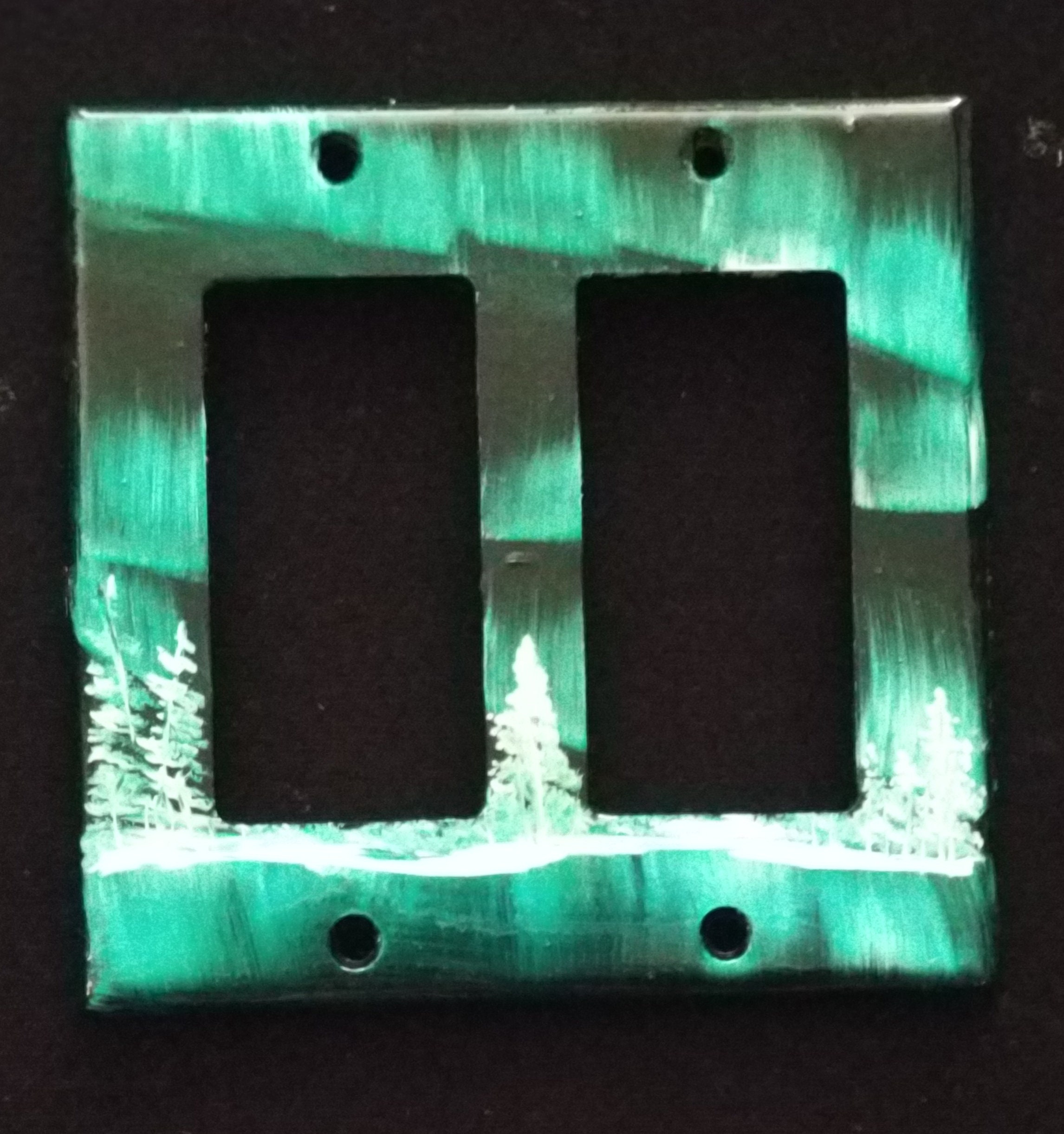 Hand Painted Double Light Switch Plate Etsy