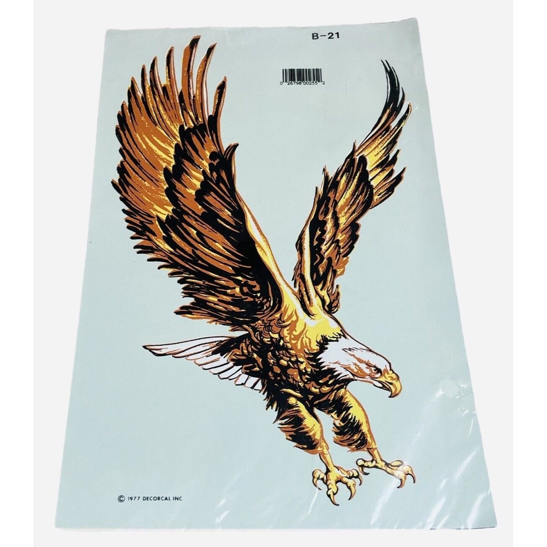 NOS Vintage 1977 Decorcal Transfer Decal Eagle Motorcycle Man Cave ...