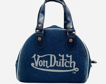 メンズ 00s archive von dutch leather boston bag