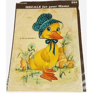 NOS Vintage 1976 Meyercord-dekal Joanne Thomas Anka i motorhuv Svampar Kawaii