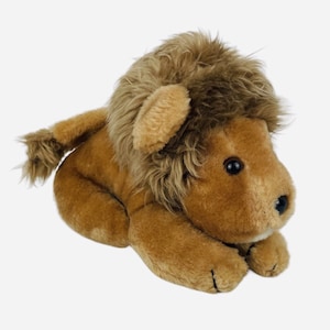 Vintage 1980 Wallace Berrie 10&quot; Lion Plush Korea Stuffed Animal Toy Cute 80s Cat