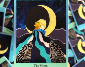 The Moon Tarot Card Vinyl Sticker