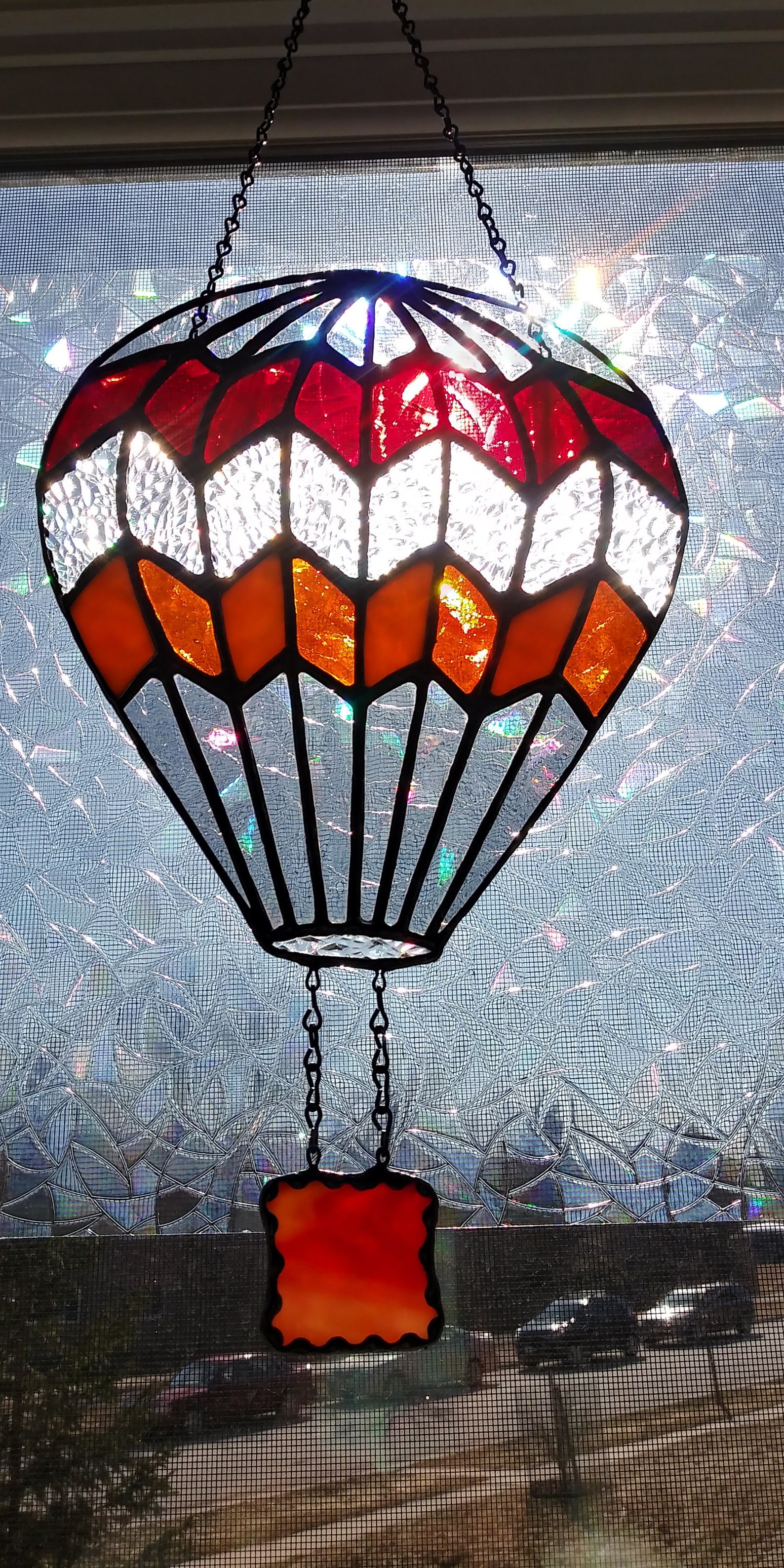 Stained glass hot air balloon | Etsy