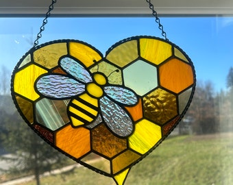 Vidriera de abeja y panal