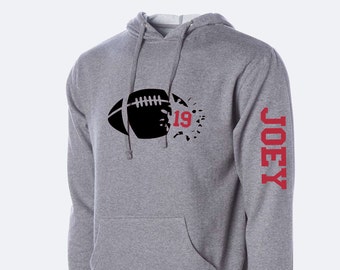 Custom Football Hoodie | Personalize with Player Number and Name | Football Sweatshirts | Football Gift Ideas | Football Mom