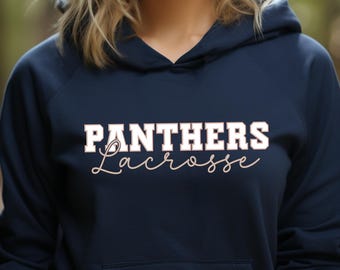 Custom Lacrosse Apparel, Lacrosse Hoodie, Lacrosse Tee, Cursive Lacrosse Design, Lacrosse Mom,  LAX Apparel for Women