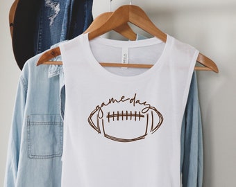 Custom Football Game Day Tank | Custom Football Shirts | Bella Canvas Muscle Tank | Football Mom | Cute Football Tanks | Football Team Gear