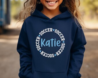 Custom Soccer Hoodie: Personalized Name & Colors, Girls Sweatshirt