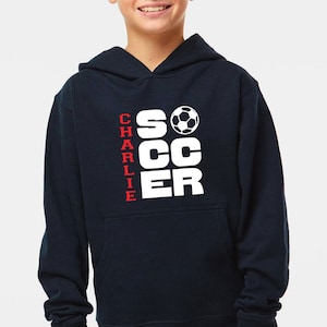 Custom Soccer Hoodie | Personalize with Color and Name | Kids Soccer | Soccer Mom | Soccer Gift Ideas | Soccer Sweatshirt | Soccer Apparel