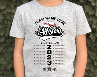 Baseball All Stars Tee | Custom Baseball All Stars | All Stars | Baseball Shirts | Baseball Mom | Baseball Apparel | All Stars Team
