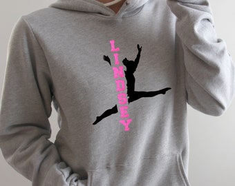 Sudadera de gimnasia personalizada, sudadera de baile, bailarina con purpurina, gimnasta con purpurina, ropa de gimnasia, ropa de baile, camiseta de baile