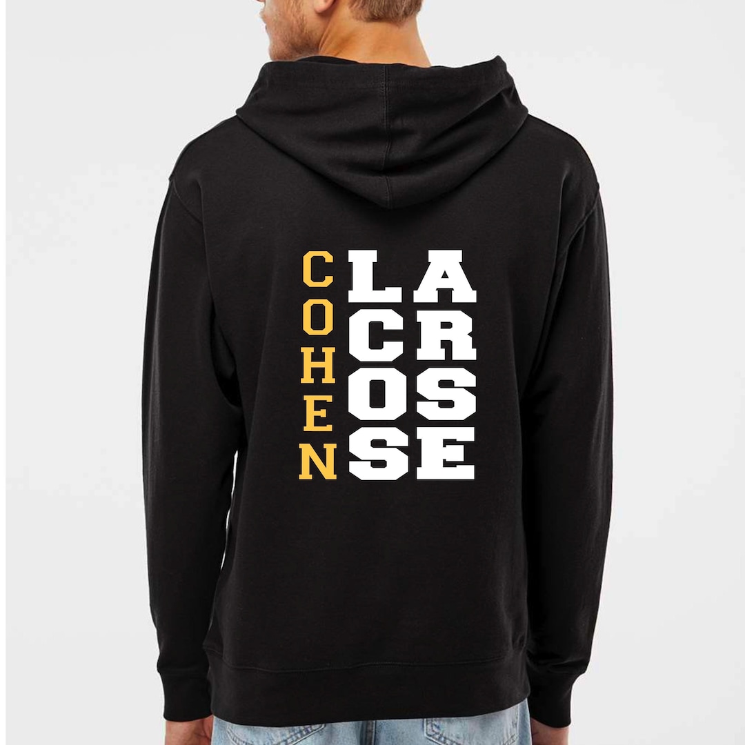 Custom Lacrosse Hoodie Personalize With Color & Name Lacrosse Team Gear