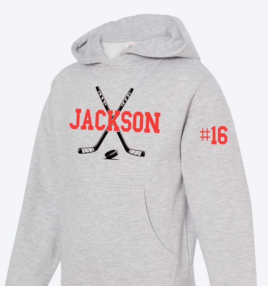 Custom Hockey Hoodie Customize With Name Colors & Number Etsy