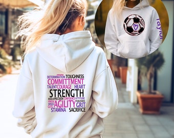 Inspirational Soccer Hoodie | Personalize with Colors and Name | Girls Soccer | Soccer Mom | Soccer Gift Ideas | Soccer Sweatshirts