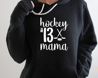 Hockey Mama | Custom Player Numbers | Hockey Mom | Soft Fleece Hoodie | Mother's Day | Hockey Gift Ideas | Customizable Colors