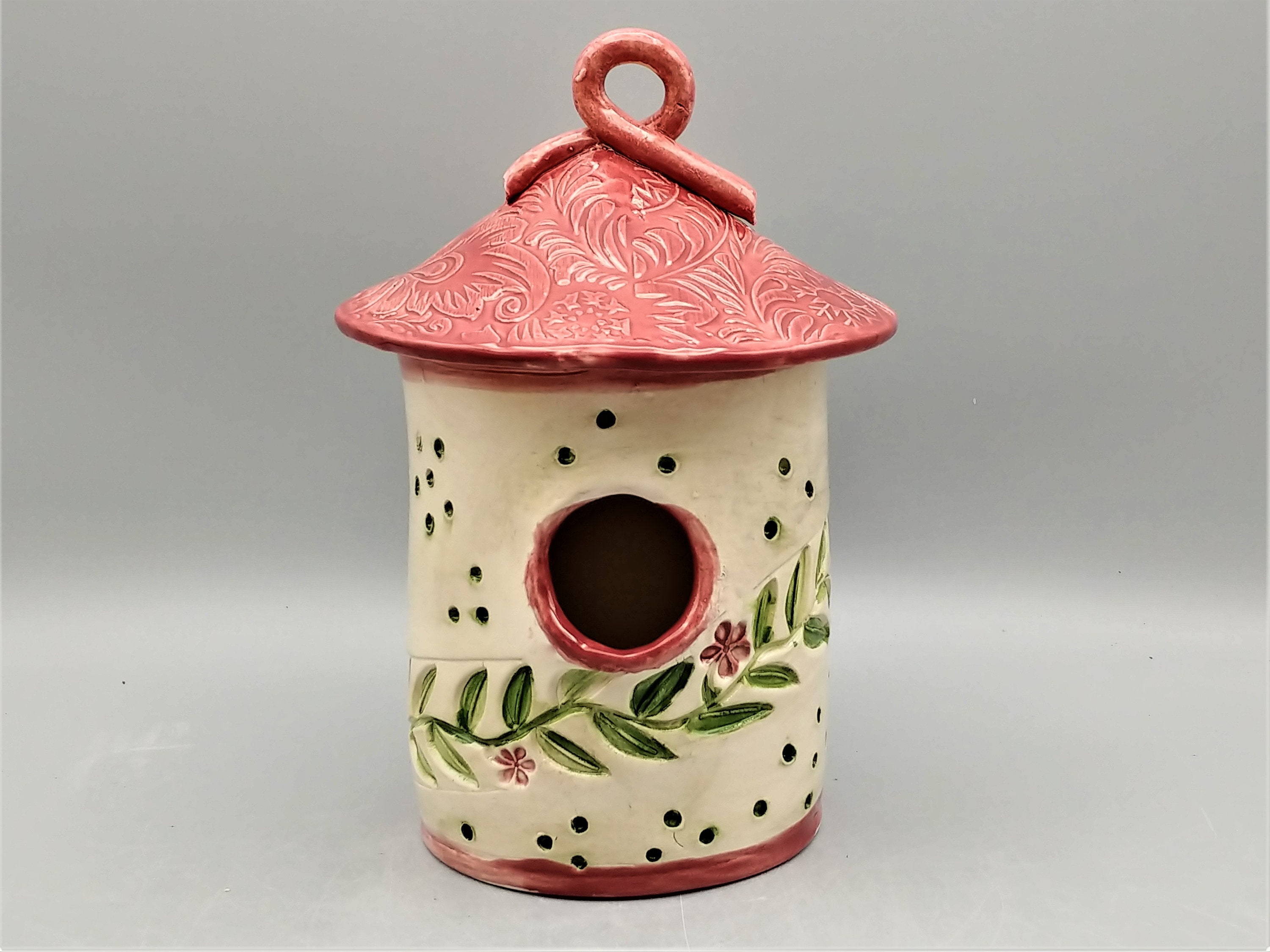 Pottery Birdhouse Handmade Birdhouse Ceramic Birdhouse Pink Etsy