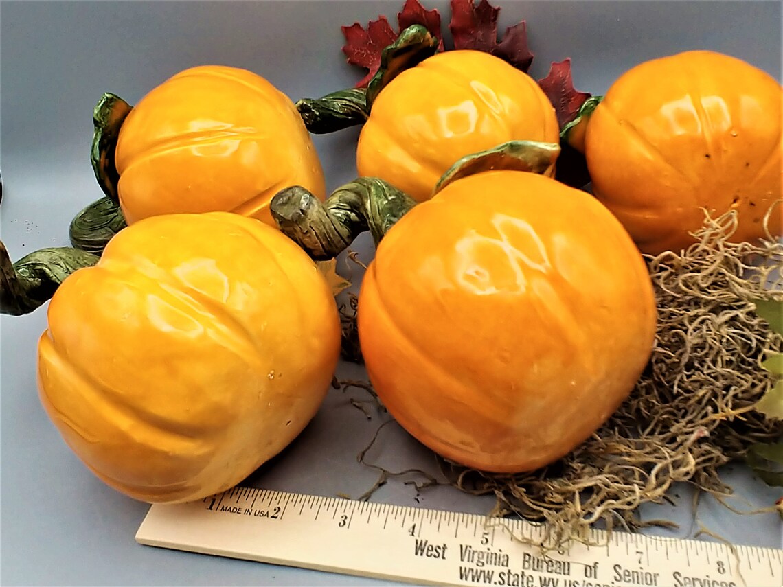 Orange Ceramic Pumpkin Handmade Pottery Halloween - Etsy