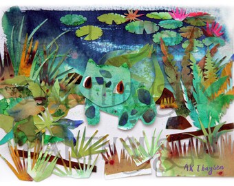 A5 Kunstdruck von Bisasam