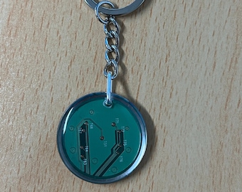 Recycled Circuit Board Keyring: Computer Geek Gift