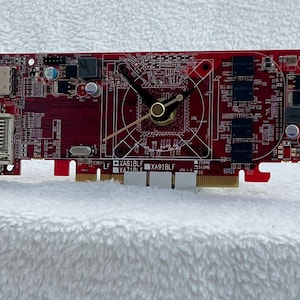 Recycled computer circuit board desk clock. An eco-friendly, unique cool gift for computer enthusiast, IT professional or gamer