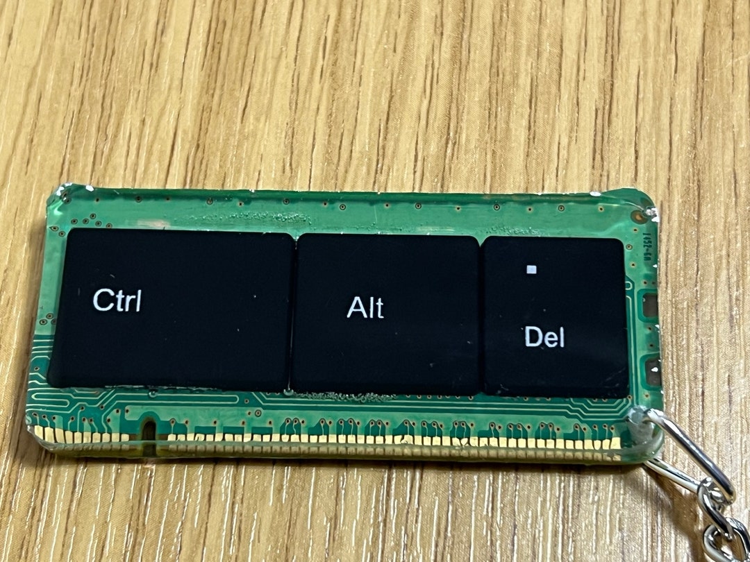 Recycled Computer Memory Keyring/keyfob With CTRL ALT DEL Keys Set in ...