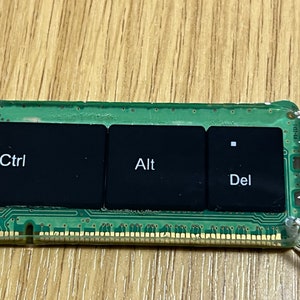 Recycled Computer Memory Keyring: CTRL ALT DEL Resin Fob