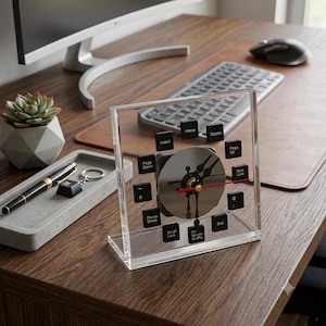 Recycled Hard Drive Desk Clock | Computer Geek Gift | IT Technician Desk Accessory | Computer Science Student Gift | Nerd Office Decor
