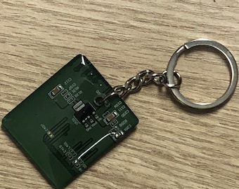 Recycled Circuit Board Keyring: Geek Tech Gift