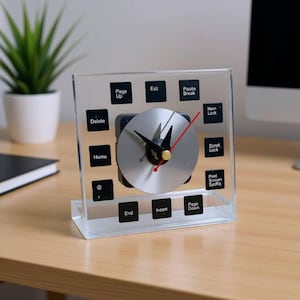Recycled Hard Drive Desk Clock | Computer Geek Gift | IT Technician Desk Accessory | Computer Science Student Gift | Nerd Office Decor