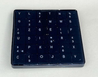 Recycled Computer Key Coaster: Clear Resin Tech Gift
