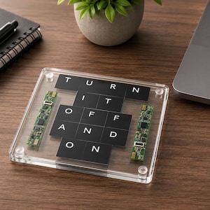 Resin Circuit Board Coaster, Upcycled Tech Drink Mat, Gamer Office Decor