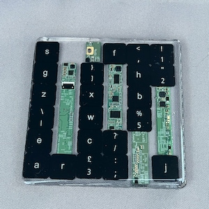 Recycled computer keys & circuit board coaster: Resin Tech Gift