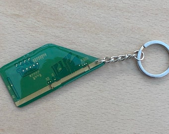 Recycled Circuit Board Keyring: Computer Geek Gift
