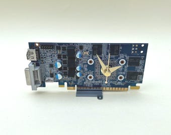 Recycled Computer Circuit Board Desk Clock, Eco-Friendly Tech Gift