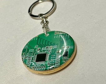 Recycled Circuit Board Keyring, Geek Tech Gift