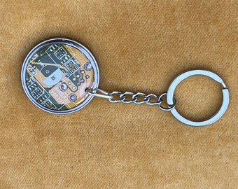 Recycled Circuit Board Keyring: Computer Geek Gift