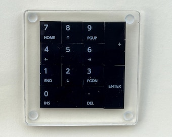 Recycled Computer Key Coaster: Resin Desk Decor