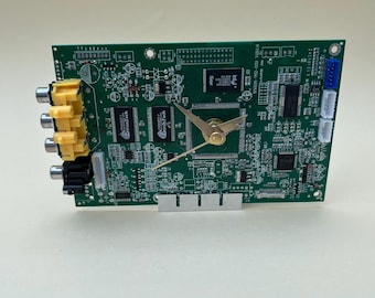 Recycled Computer Circuit Board Desk Clock, Tech Gift