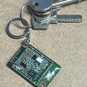 Recycled Circuit Board Keyring: Computer Geek Gift