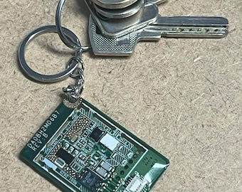 Recycled Circuit Board Keyring: Computer Geek Gift
